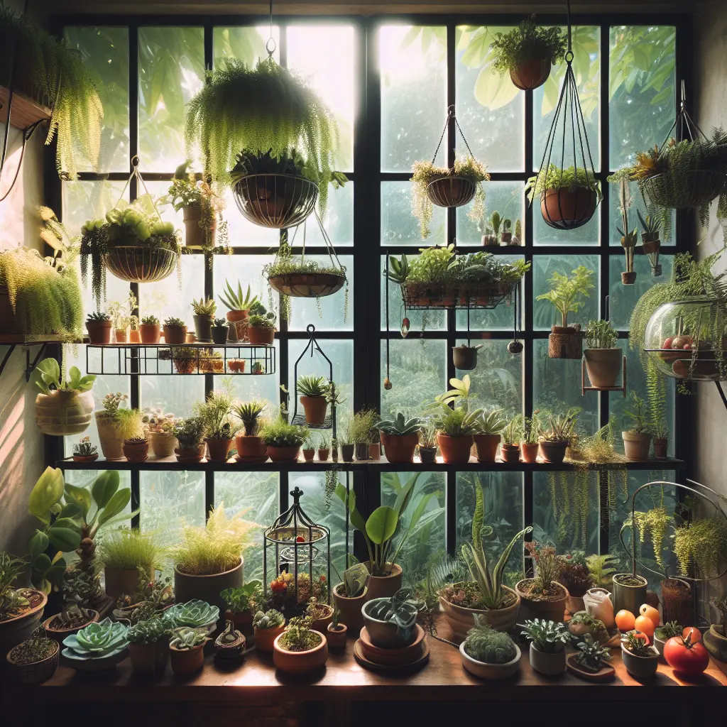 Indoor Window Garden for Small Plants and Vegetables